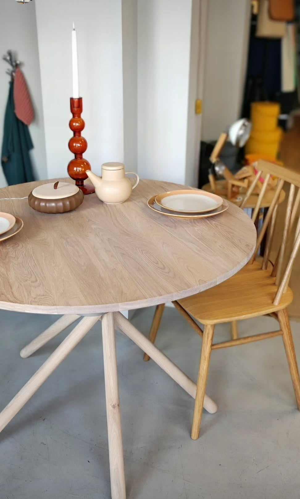 EX-DISPLAY EBERHART HECTOR OAK DINING TABLE 105CM