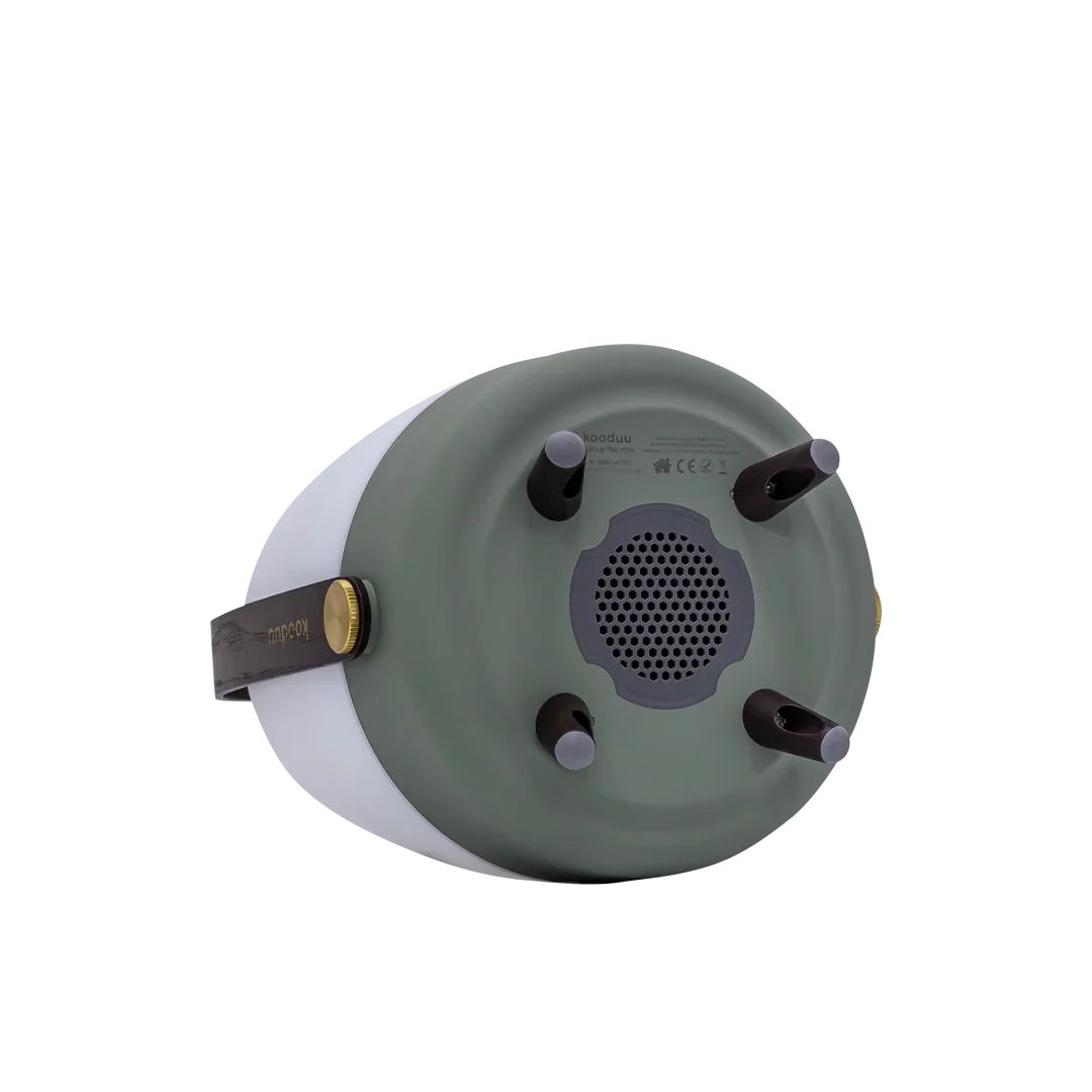 Kooduu Lite-up PLAY Mini in Petroleum, underside speaker view